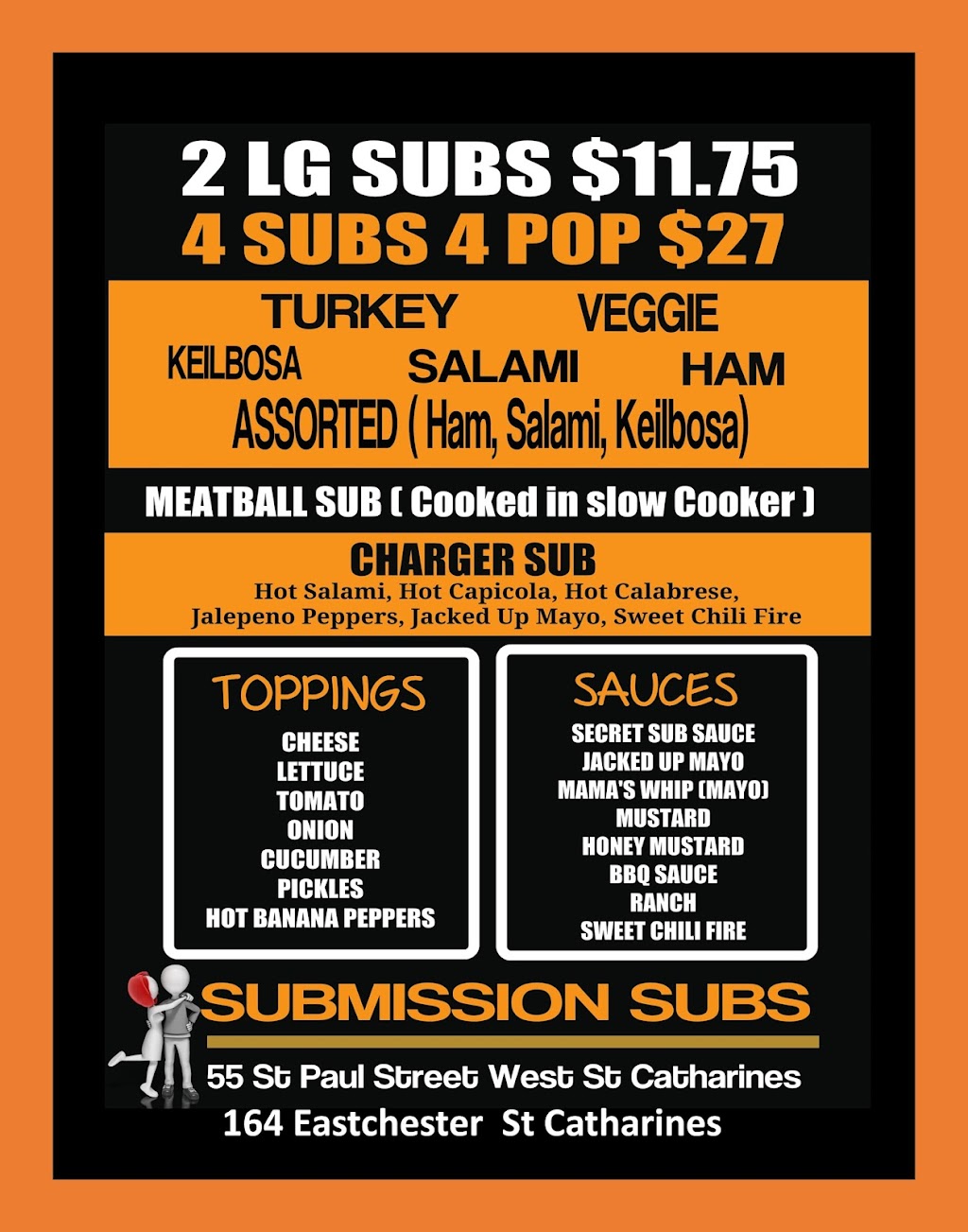 Submission Subs | 164 Eastchester Ave E Unit #1, St. Catharines, ON L2P 2Z7, Canada | Phone: (289) 783-3717