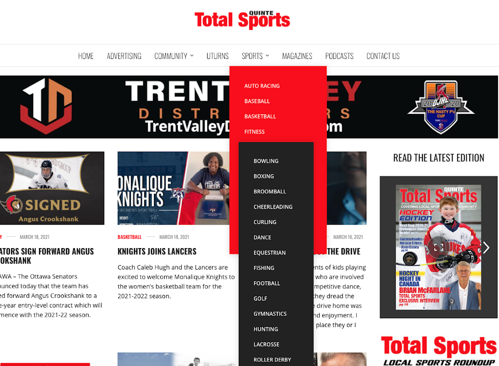 Total Sports Integrated Media | 21 Catherine St #5, Trenton, ON K8V 6A2, Canada | Phone: (905) 914-7454