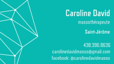 Caroline David massothérapeute | 208 Rue Nadeau, Saint-Jérôme, QC J7Y 4L7, Canada | Phone: (438) 396-8636