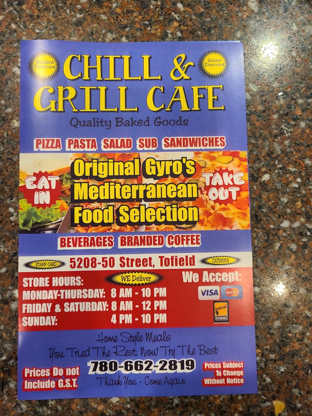 Chill and Grill Cafe | 5208 50th St, Tofield, AB T0B 4J0, Canada | Phone: (780) 662-2819