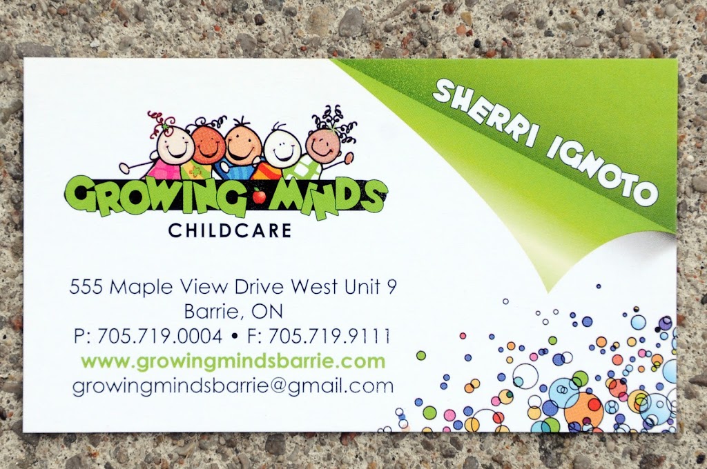 Growing Minds Learning Centre | 555 Mapleview Dr W #9, Barrie, ON L4N 8G5, Canada | Phone: (705) 719-0004