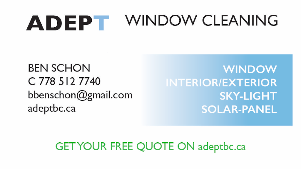 Adept B.C. Window Cleaning | 4408 Lions Ave, North Vancouver, BC V7R 3S6, Canada | Phone: (778) 512-7740