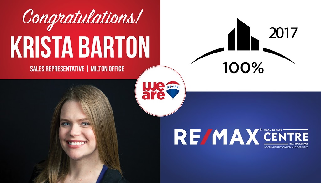 Krista Barton, RE/MAX Real Estate Centre Inc | 345 Steeles Ave E, Milton, ON L9T 3G6, Canada | Phone: (905) 878-7777