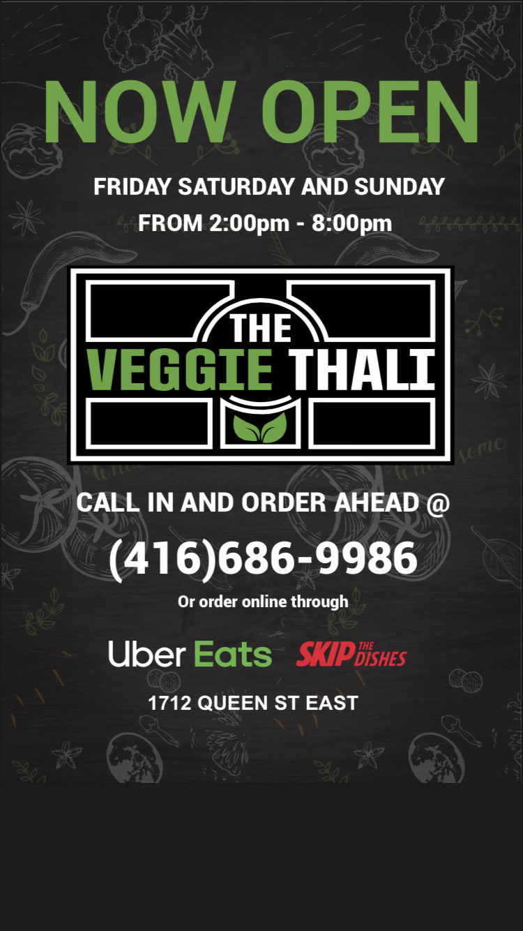 The Veggie Thali | 1712 Queen St E, Toronto, ON M4L 1G7, Canada | Phone: (416) 686-9986