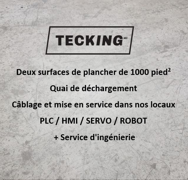 TECKING Automatisation | 120 Rue Oliva-Turgeon Bureau 3, Sherbrooke, QC J1C 0R3, Canada | Phone: (873) 200-9002