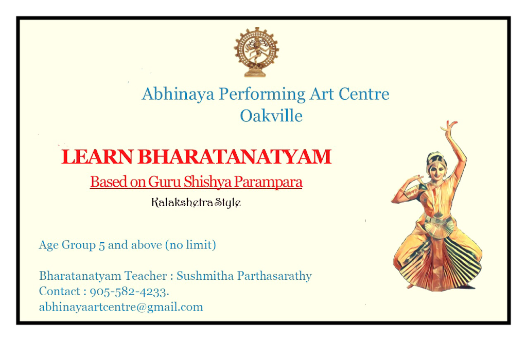 Abhinaya Performing Arts Centre | 1329 Thornhill Dr, Oakville, ON L6L 2L3, Canada | Phone: (905) 582-4233