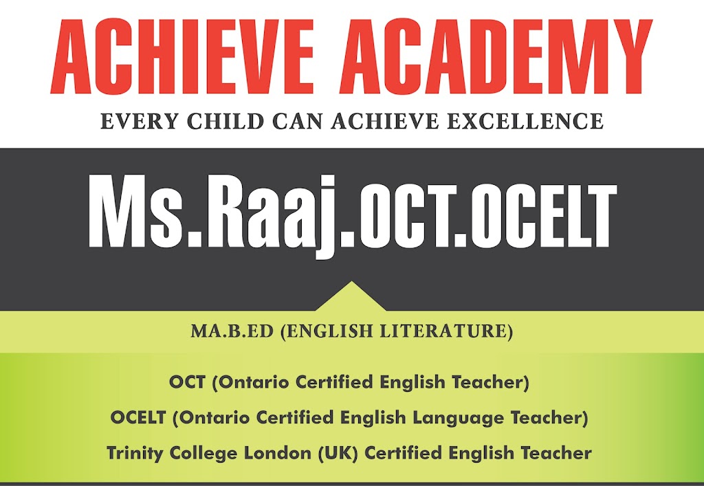 ACHIEVE ACADEMY : NEED A+ ON YOUR REPORT CARD | 30 New Delhi Dr Unit 68, Markham, ON L3S 0B5, Canada | Phone: (647) 766-4800