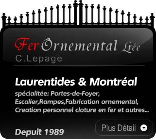 Fer Ornemental C Lepage | 23 Rue Brissette, Sainte-Agathe-des-Monts, QC J8C 1T3, Canada | Phone: (819) 324-0859