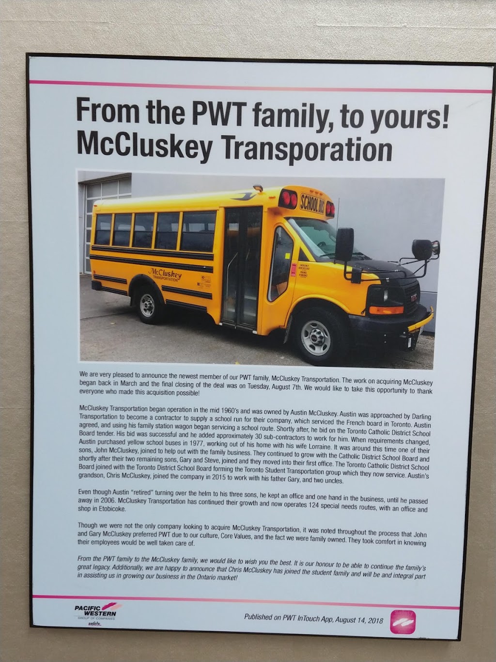 McCluskey Transportation Services | 163 Carlingview Dr, Etobicoke, ON M9W 5E7, Canada | Phone: (416) 246-1422