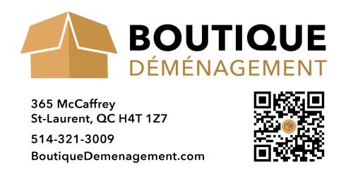 Boutique du Déménagement | 365 Rue McCaffrey Suite B, Saint-Laurent, Quebec H4T 1Z7, Canada | Phone: (514) 321-3009