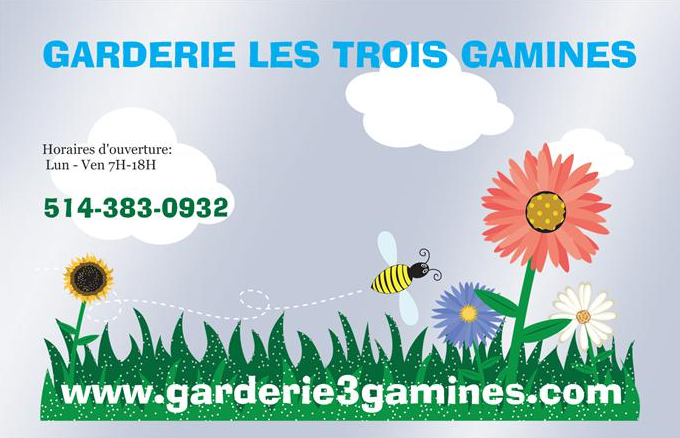 Garderie Les Trois Gamines | 575 Rue Legendre E, Montréal, QC H2M 1G2, Canada | Phone: (514) 550-8431