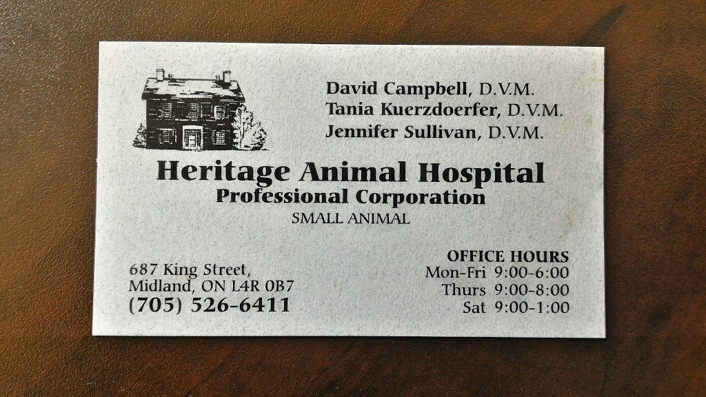 Heritage Animal Hospital | 687 King St, Midland, ON L4R 0B7, Canada | Phone: (705) 526-6411