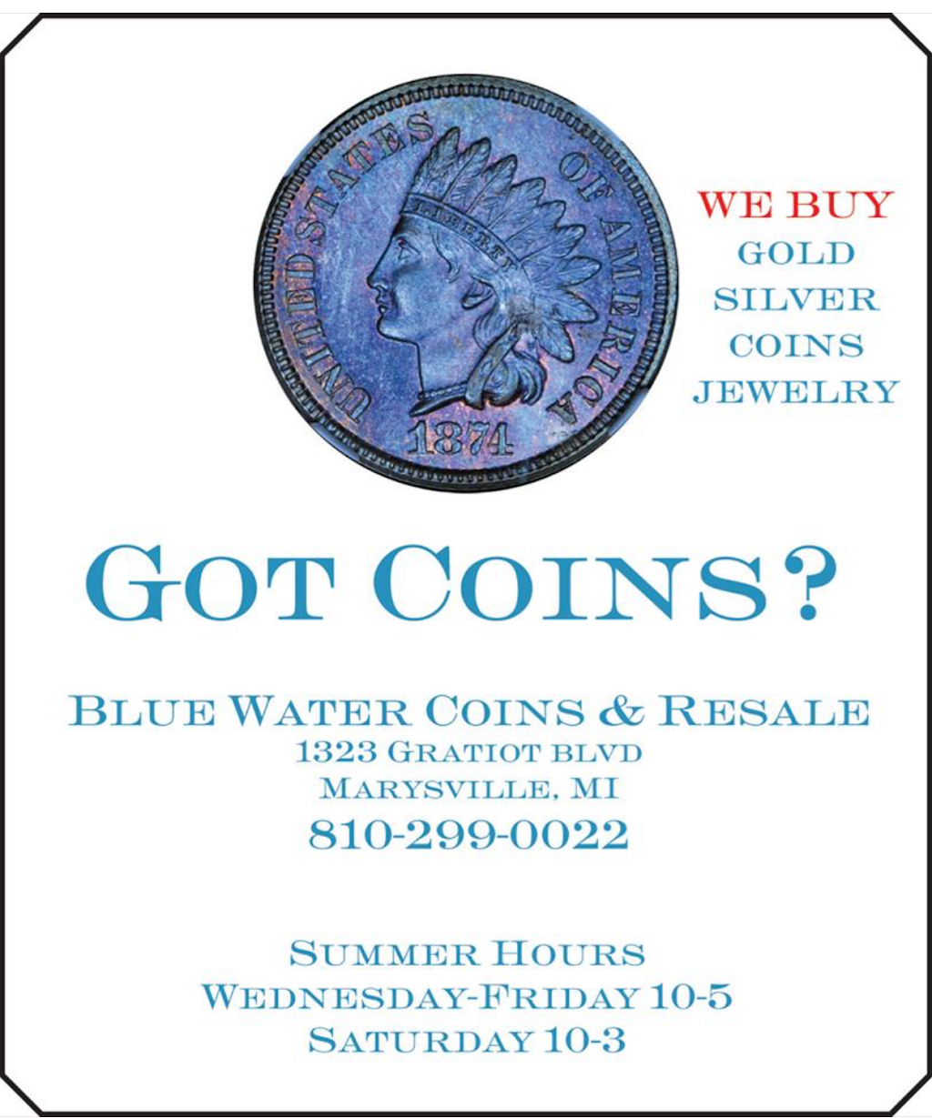 Blue Water Coins & Resale | 1323 Gratiot Blvd, Marysville, MI 48040, USA | Phone: (810) 299-0022