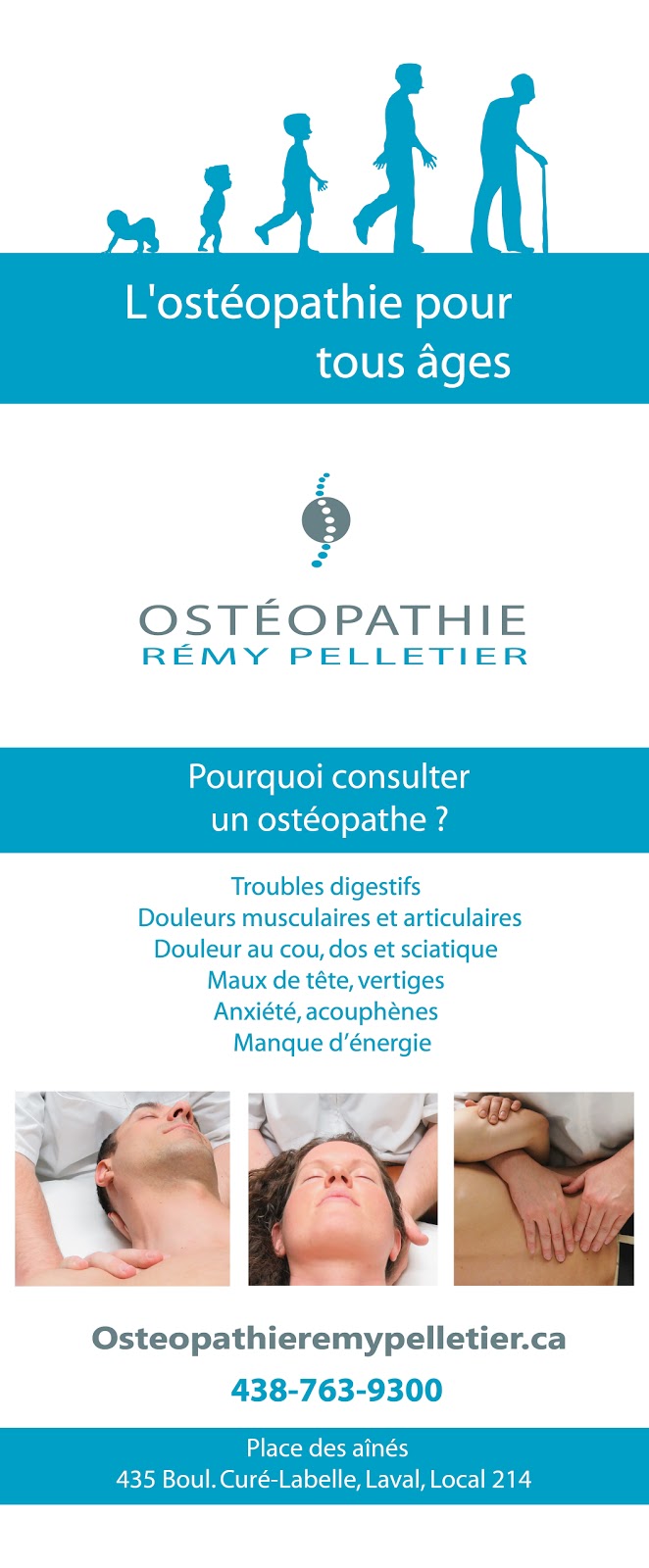 Ostéopathie Rémy Pelletier | 435 Boulevard Curé-Labelle #214, Laval, QC H7V 2S8, Canada | Phone: (438) 763-9300