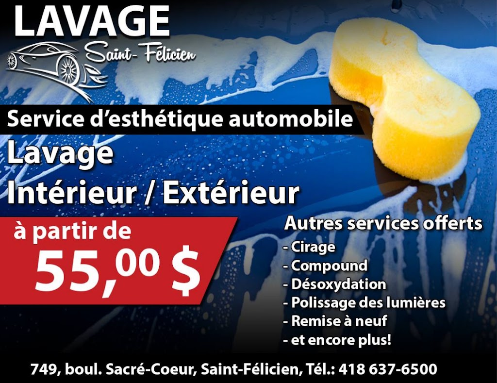 Lavage Saint Felicien | 749 Bd du Sacré Coeur, Saint-Félicien, QC G8K 1T1, Canada | Phone: (418) 637-6500