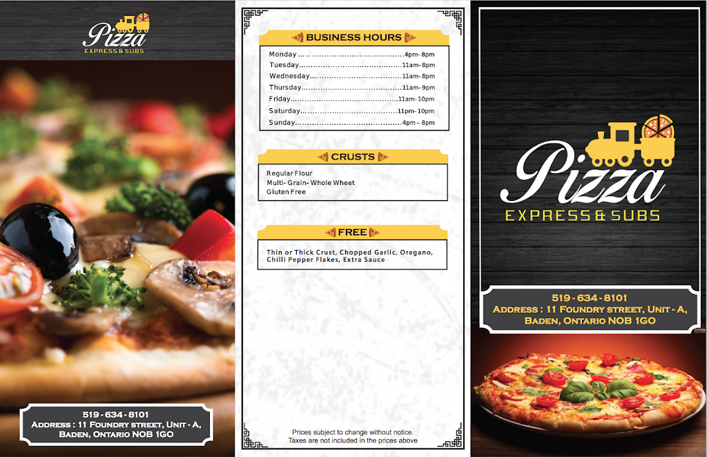 Pizza Express And Subs | 11 Foundry St, Baden, ON N3A 2P8, Canada | Phone: (519) 634-8101