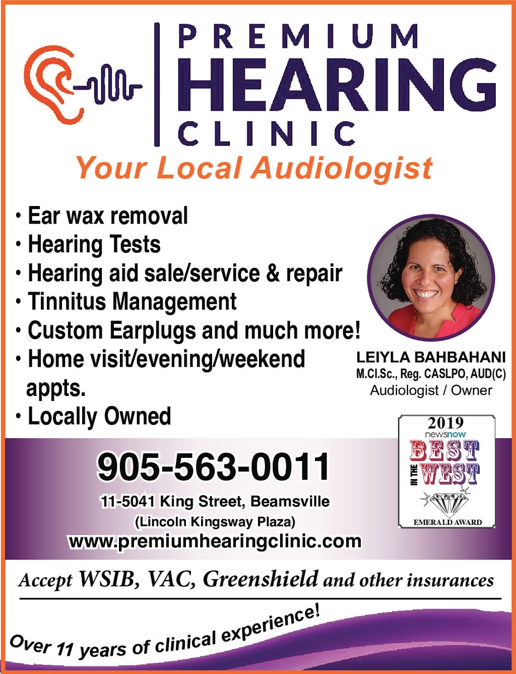 Premium Hearing Clinic | 5041 King St #11, Beamsville, ON L0R 1B0, Canada | Phone: (905) 563-0011