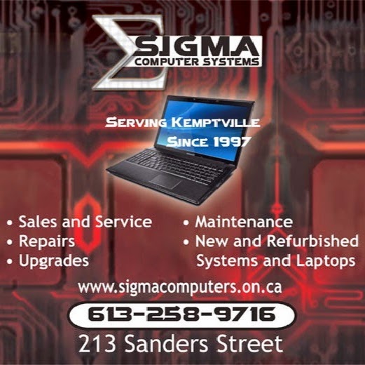 Sigma Computer Systems | 213 Sanders St, Kemptville, ON K0G 1J0, Canada | Phone: (613) 258-9716