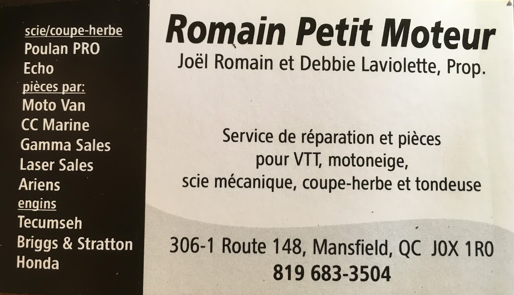 Romain Petit Moteur | 306 QC-148, Mansfield-et-Pontefract, QC J0X, Canada | Phone: (819) 683-3504