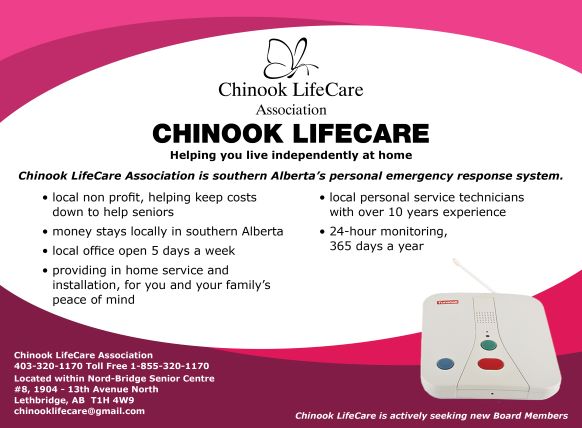 Chinook LifeCare Association | 1904 13 Ave N #3, Lethbridge, AB T1H 4W9, Canada | Phone: (403) 320-1170