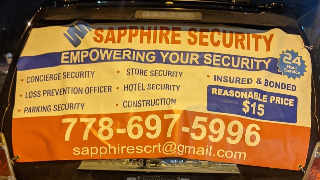 Sapphire Security | 14978 111a Ave, Surrey, BC V3R 4Z1, Canada | Phone: (778) 697-5996