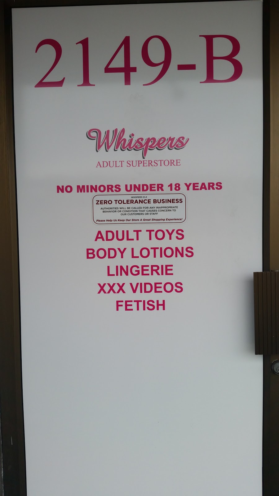 Whispers Adult Superstore | 2149 B Bowen Rd, Nanaimo, BC V9S 1H8, Canada | Phone: (250) 756-4023