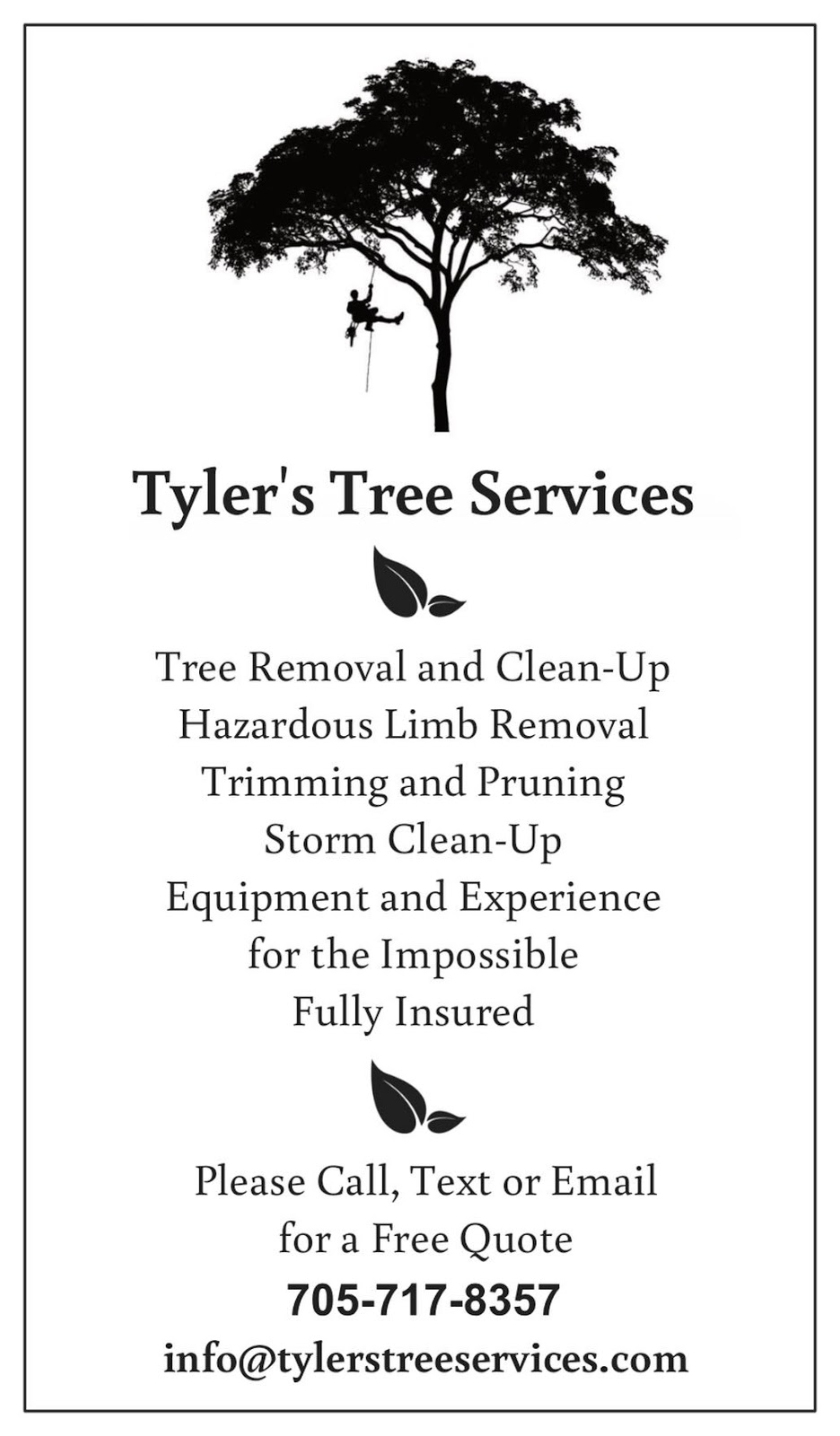 Tylers Tree Services | 7854 Yonge St, Innisfil, ON L9S 1L4, Canada | Phone: (705) 717-8357