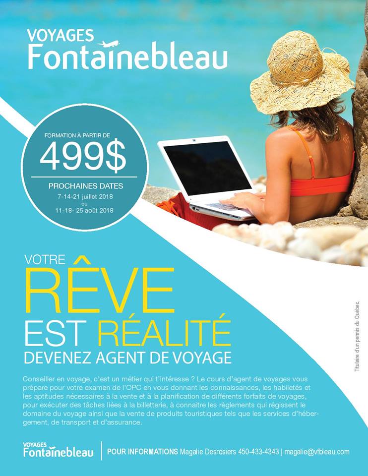 Voyages Fontainebleau | 75-110 Boulevard des Châteaux, Blainville, QC J7B 2A4, Canada | Phone: (450) 433-4343