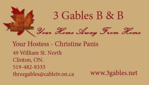 Three Gables Bed and Breakfast | 49 William St N, Dungannon, ON N0M 1R0, Canada | Phone: (519) 482-8333