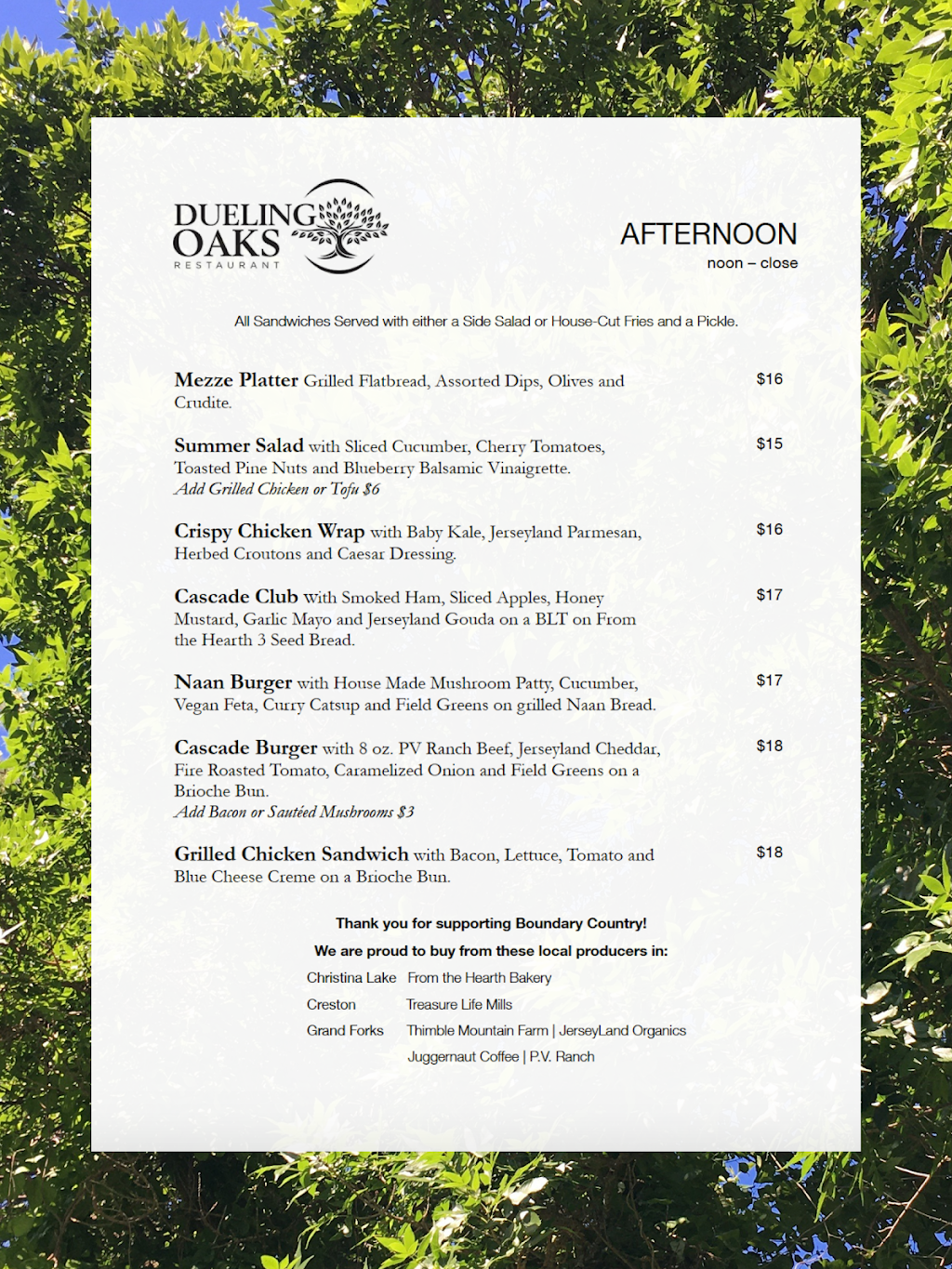 Dueling Oaks Restaurant | 282 Second Ave, Christina Lake, BC V0H 1E0, Canada | Phone: (250) 447-9755