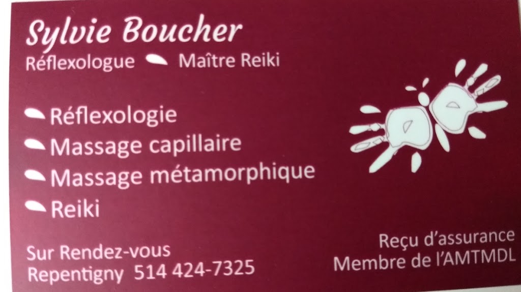 Réflexologie et Reiki Sylvie Boucher | 668 Rue Monsabré, Repentigny, QC J6A 6N2, Canada | Phone: (514) 424-7325