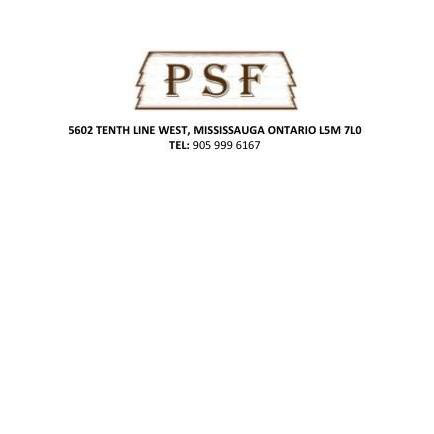 PSF LTD. | 5602 Tenth Line W, Mississauga, ON L5M 7L0, Canada | Phone: (905) 999-6167