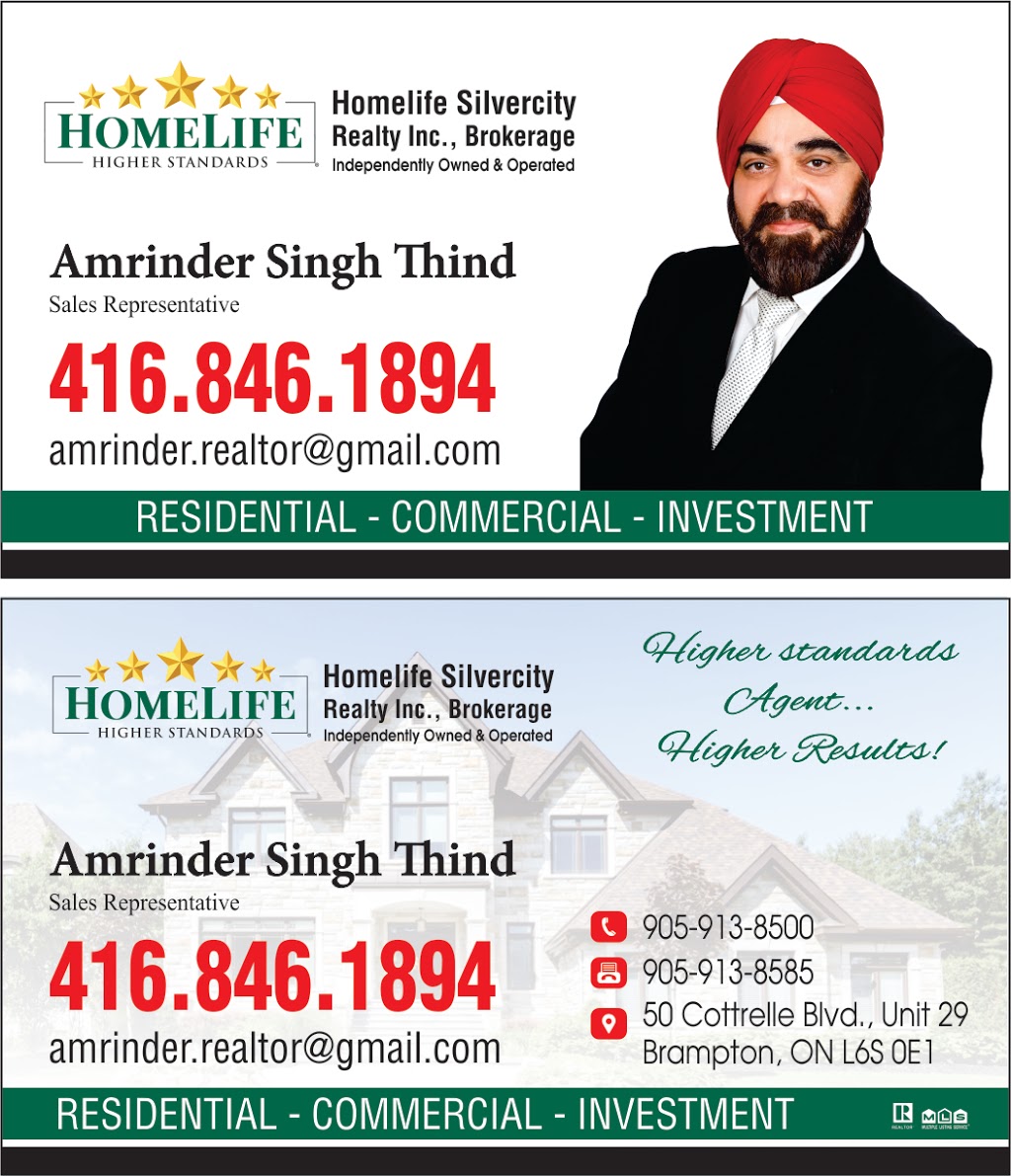 Realtor - Amrinder Singh Thind - HomeLife Realty | 243 Fernforest Dr, Brampton, ON L6R 1E1, Canada | Phone: (416) 846-1894