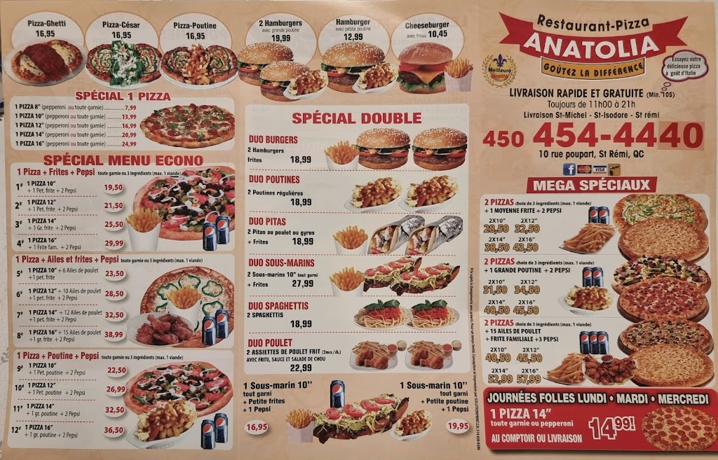 Restaurant Anatolia | 10 Rue Poupart, Saint-Rémi, QC J0L 2L0, Canada | Phone: (450) 454-4440