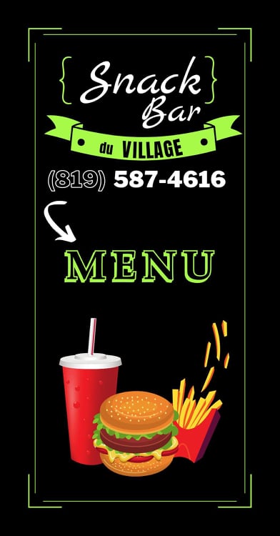 Snack Bar du Village | 87 Rue Principale, Mont-Saint-Michel, QC J0W 1P0, Canada | Phone: (819) 587-4616