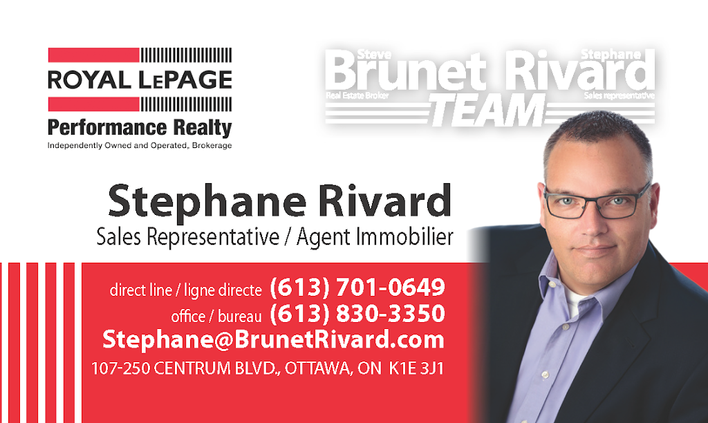 Steve Brunet - Royal LePage Performance Realty Inc.. | 250 Centrum Blvd Suite 107, Orléans, ON K1E 3J1, Canada | Phone: (613) 699-0022