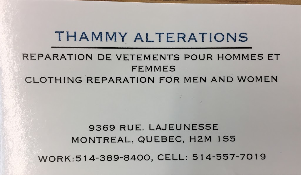 Thammy Alterations | 9369 Rue Lajeunesse, Montréal, QC H2M 1S5, Canada | Phone: (514) 389-8400