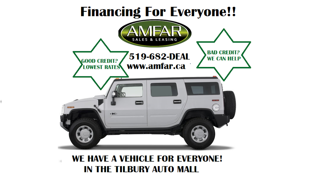 Amfar Auto Sales & Leasing | 75 Mill St W, Tilbury, ON N0P 2L0, Canada | Phone: (519) 682-3325