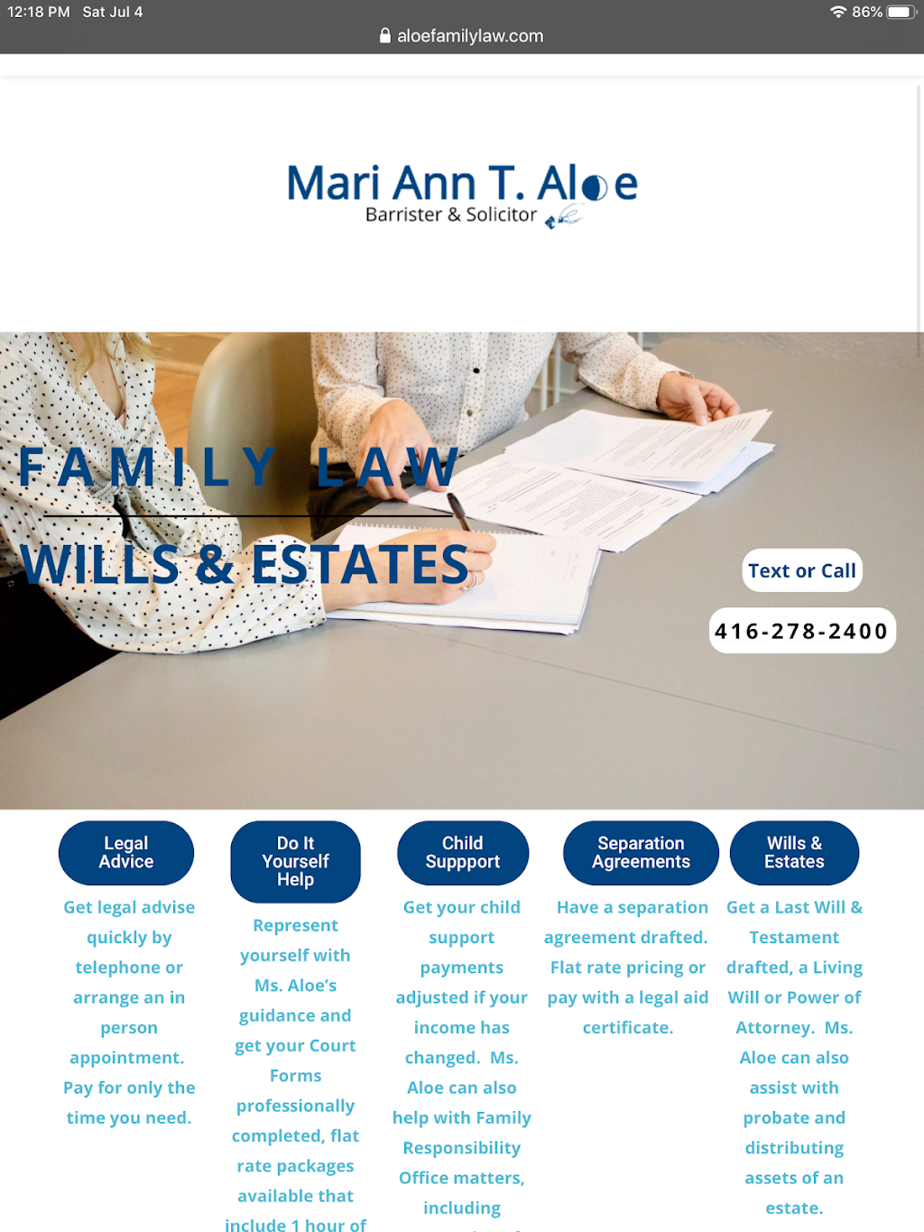 MariAnn Aloe, Barrister & Solicitor, Aloefamilylaw | 164 Redgrave Dr, Etobicoke, ON M9R 3V7, Canada | Phone: (416) 278-2400