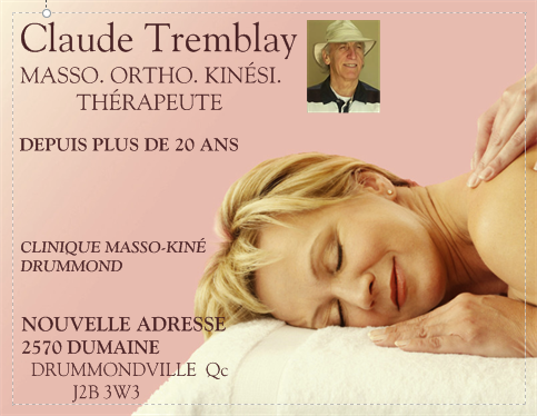 Clinique Masso-Kiné Drummond | 2570 Rue Dumaine, Drummondville, QC J2B 3W3, Canada | Phone: (819) 477-5649