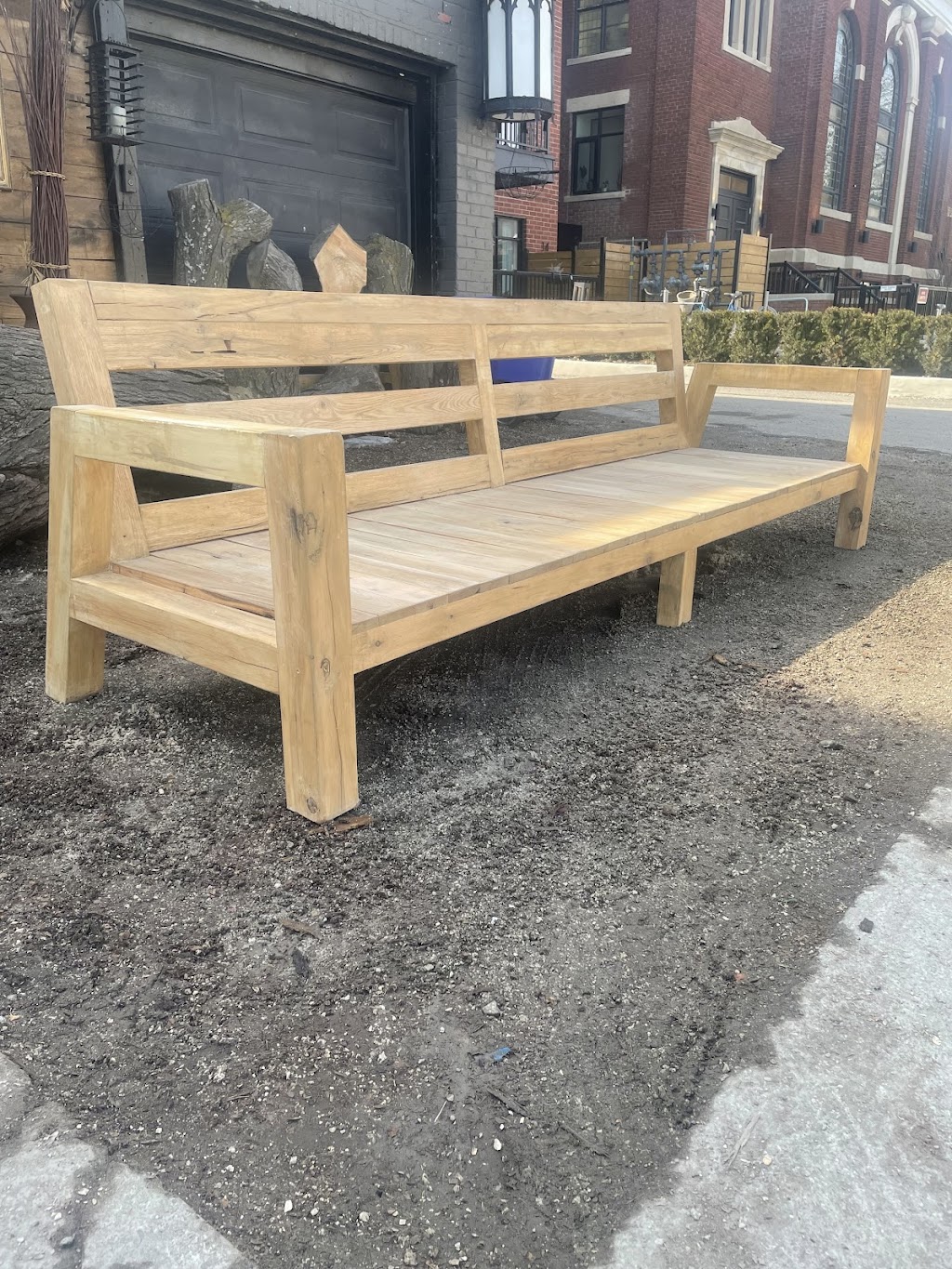 Wood bench | 888 Danforth Ave, Toronto, ON M4J 1L7, Canada | Phone: (416) 994-8803