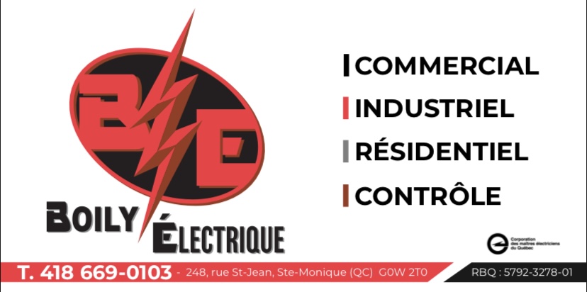 Boily Électrique | 229 Rue Honfleur, Sainte-Monique, QC G0W 2T0, Canada | Phone: (581) 598-6064
