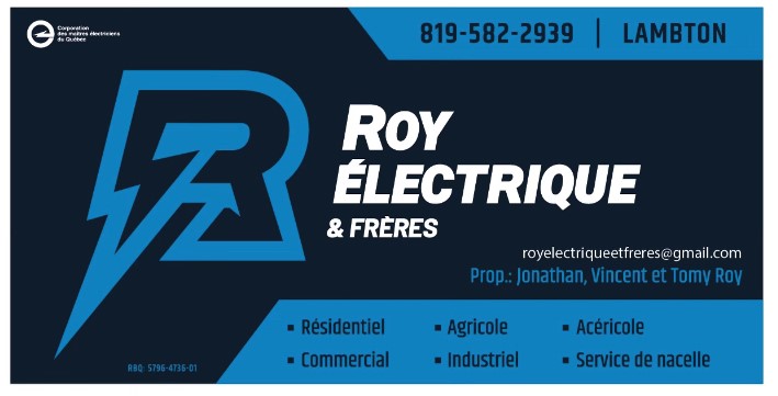 Roy Électrique et Frères inc | 218 Chem. Guertin, Lambton, QC G0M 1H0, Canada | Phone: (819) 582-2939