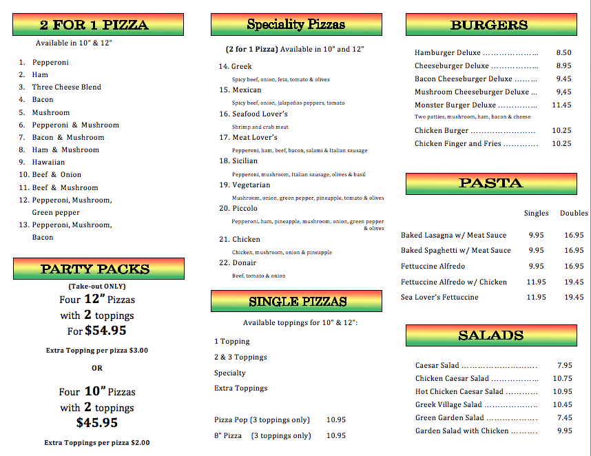 Piccolo 2 For 1 Pizza & Pasta | 5013 50 St, Bentley, AB T0C 0J0, Canada | Phone: (403) 748-2227