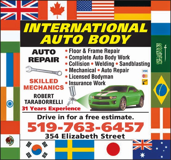 International Auto Body Floor & Frame Repair | 354 Elizabeth St, Guelph, ON N1E 2X7, Canada | Phone: (519) 763-6457