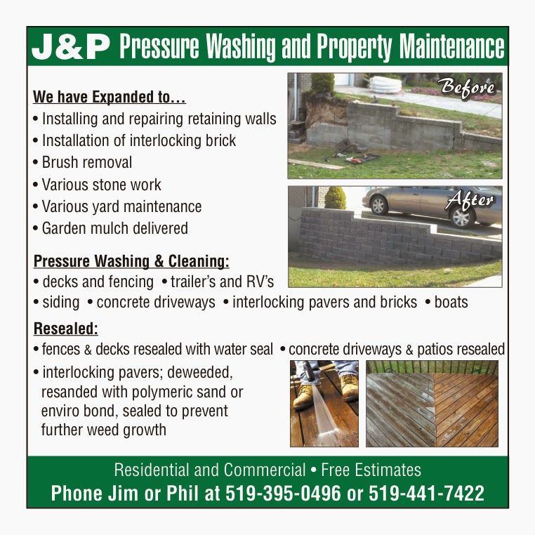 J & P Pressure Washing and Property Maintenance | 4 MacDonald St, Ripley, ON N0G 2R0, Canada | Phone: (519) 395-0496