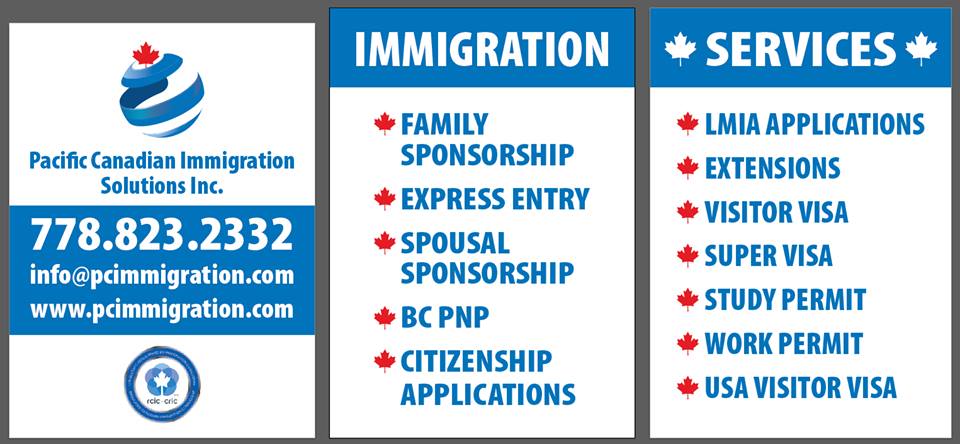 Pacific Canadian Immigration Solutions Inc. | 15672 96 Ave, Surrey, BC V4N 2K9, Canada | Phone: (778) 823-2332