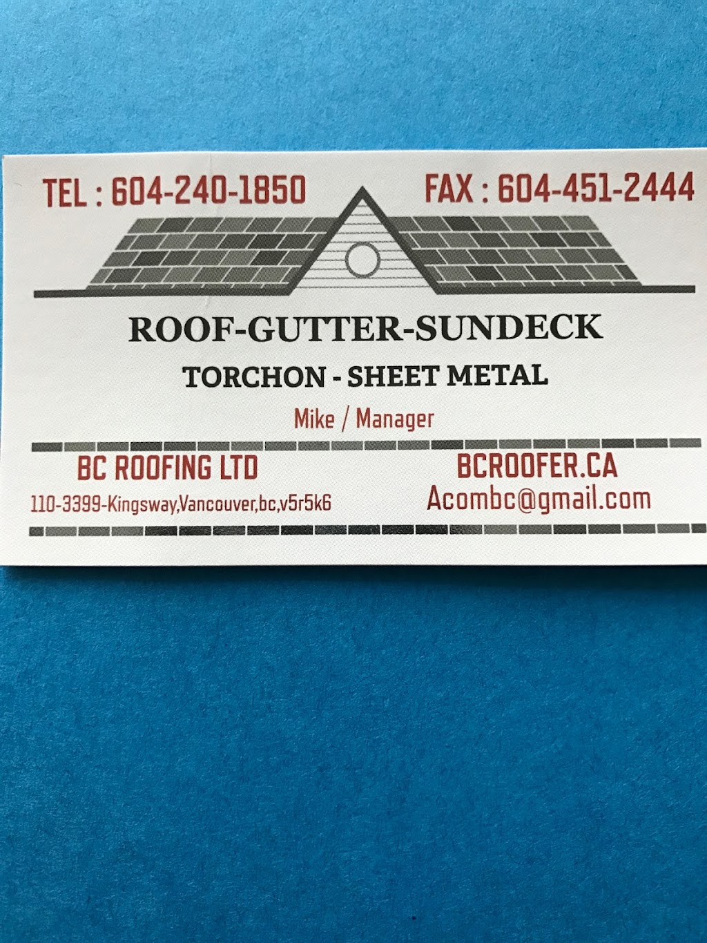BC ROOFING LTD | 3399 Kingsway, Vancouver, BC V5R 6G7, Canada | Phone: (604) 240-1850