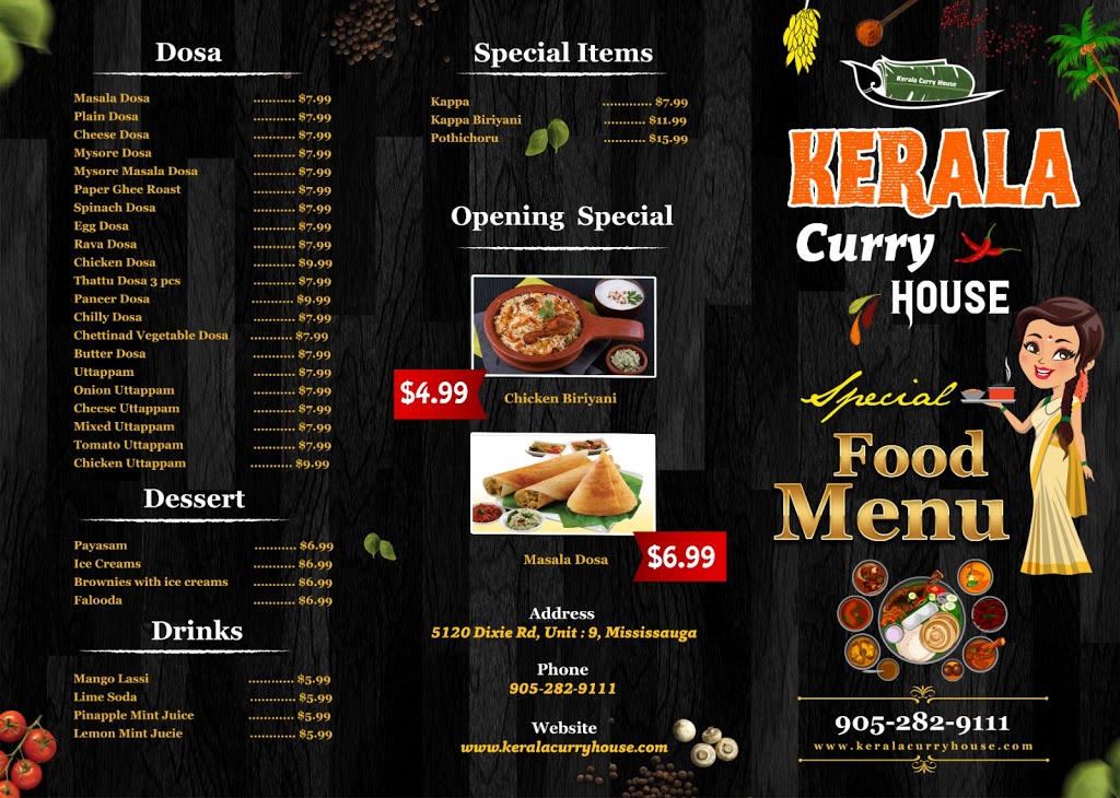 Kerala Curry House | 5120 Dixie Rd, Mississauga, ON L4W 4K2, Canada | Phone: (905) 282-9111