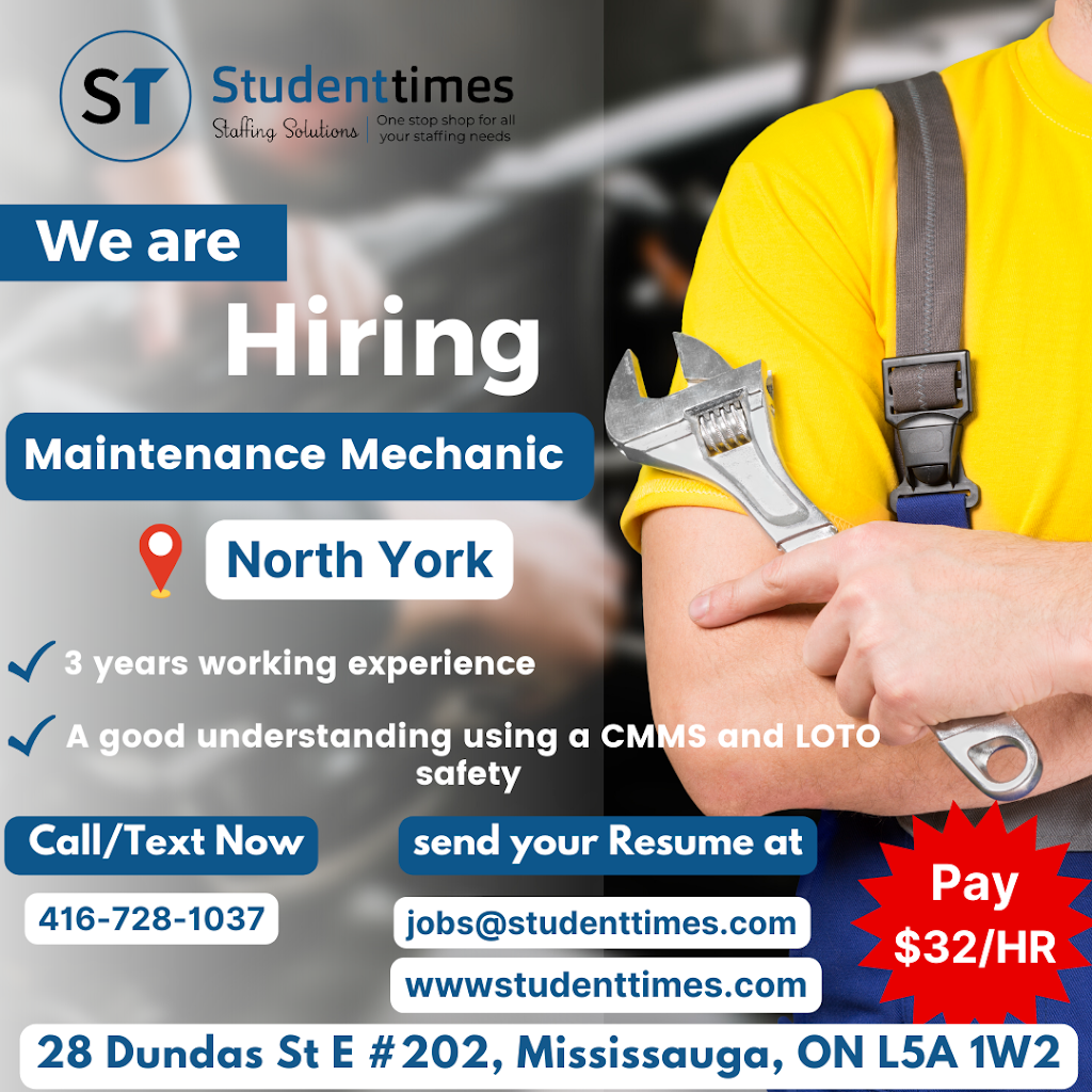 Studenttimes Staffing Solutions Brantford | 783 Colborne St E unit 2 A, Brantford, ON N3S 3S3, Canada | Phone: (226) 606-7548